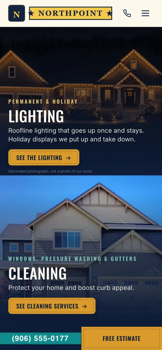The same site on a phone